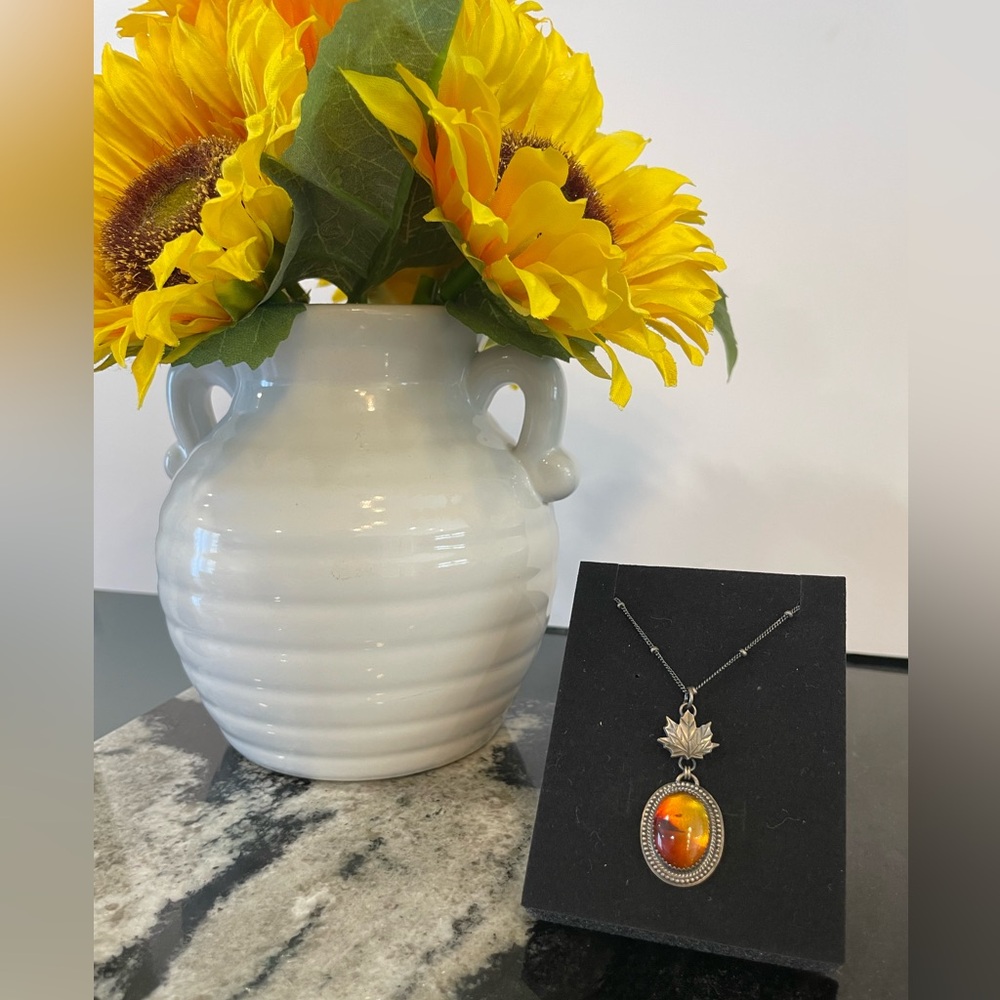 Sterling Silver & Amber Statement Pendant